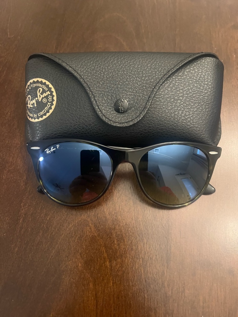 Ray-Ban Black Sunglasses with Blue Lenses